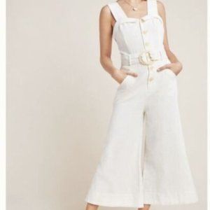 Anthropologie Cape Cod  Belted Crop Jumpsuit  EUC